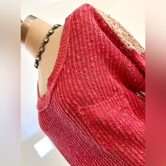 EUC M Free People Crochet Knit Sweater - Picture 6 of 9